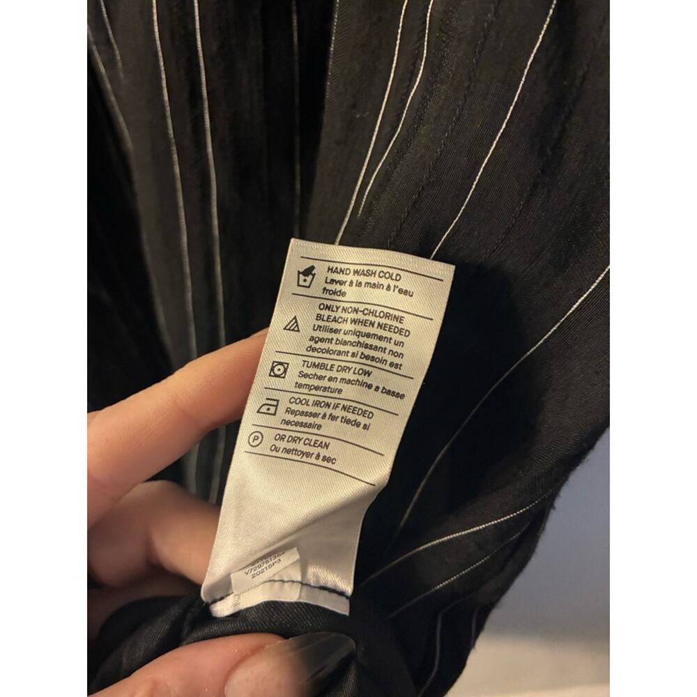 VINCE x Revolve Drapey Stripe Tiered Midi Dress | Black Pinstripe Minimialist 0 - Picture 8 of 11